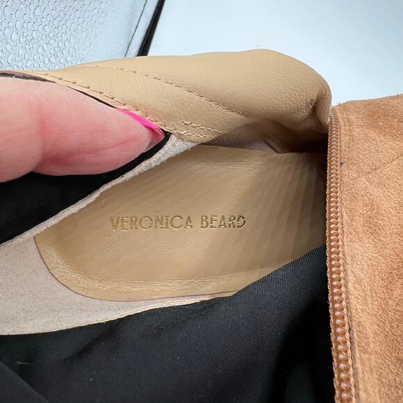 Veronica Beard Women 9.5 Arlo Suede Leather Wedge Boots Hazelwood Tan Brown NWOT - Picture 5 of 16